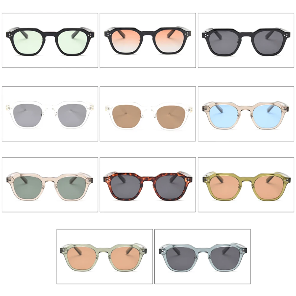 Kachawoo TR90 frame sunglasses polarized male polygon orange green blue female sun glasses retro Korean style Summer shades hot