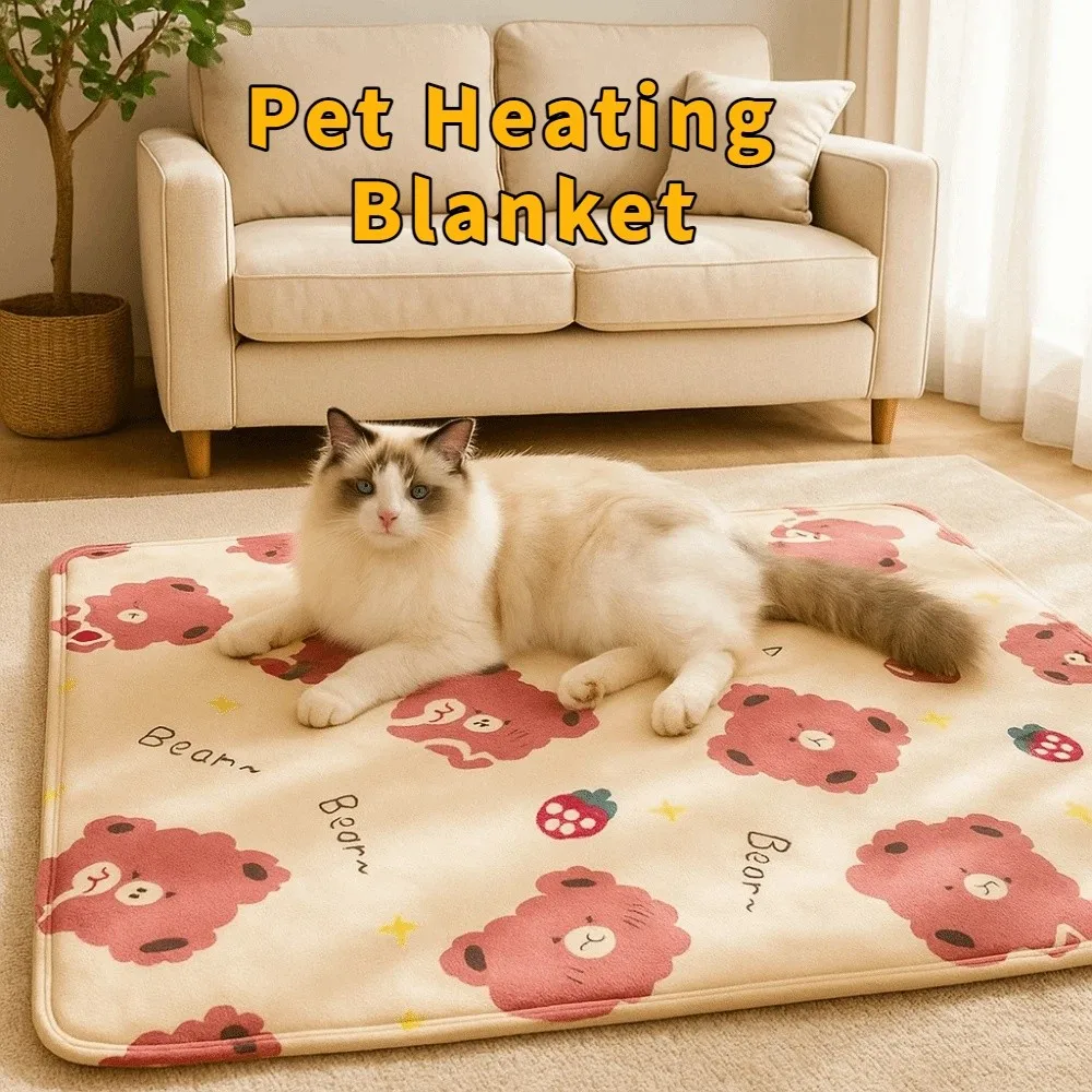 

Adjustable Temperature Pet Heating Blanket Warm Smart Timer Cat Heated Mat Blanket Waterproof Wear Resistant Winter Pet Heater