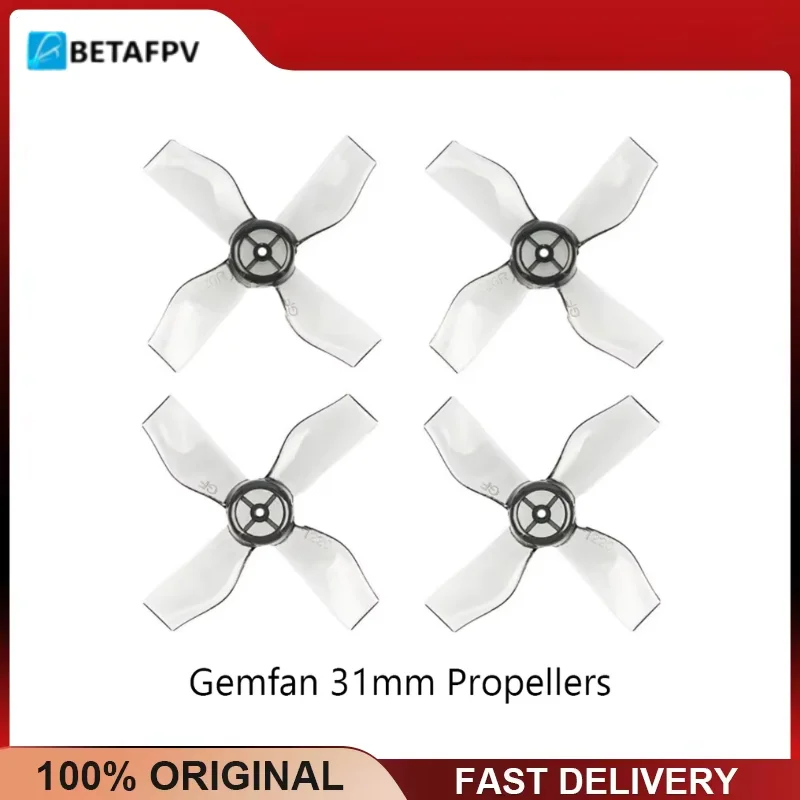 BETAFPV Gemfan 31mm 4-Blade Micro Whoop Propellers 0.8mm Shaft for Beta65S Lite Brushed V3 7x16mm Motor PC