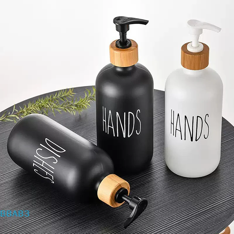 

2pcs Letter Soap Dispenser Kitchen Dish And Hands Soap Bottle Bathroom Refillable Countertop Hand Sanitizer Bottle 500ml/16 Oz
