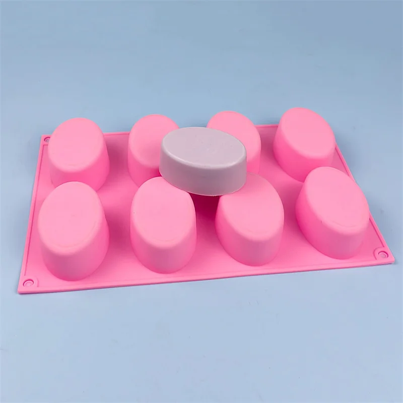 8 Cavity Silicone Soap Molds Oval Shape DIY Soap-making Supplies Handmade Chocolate Cake Mould Soap Making Tools Birthday Gifts