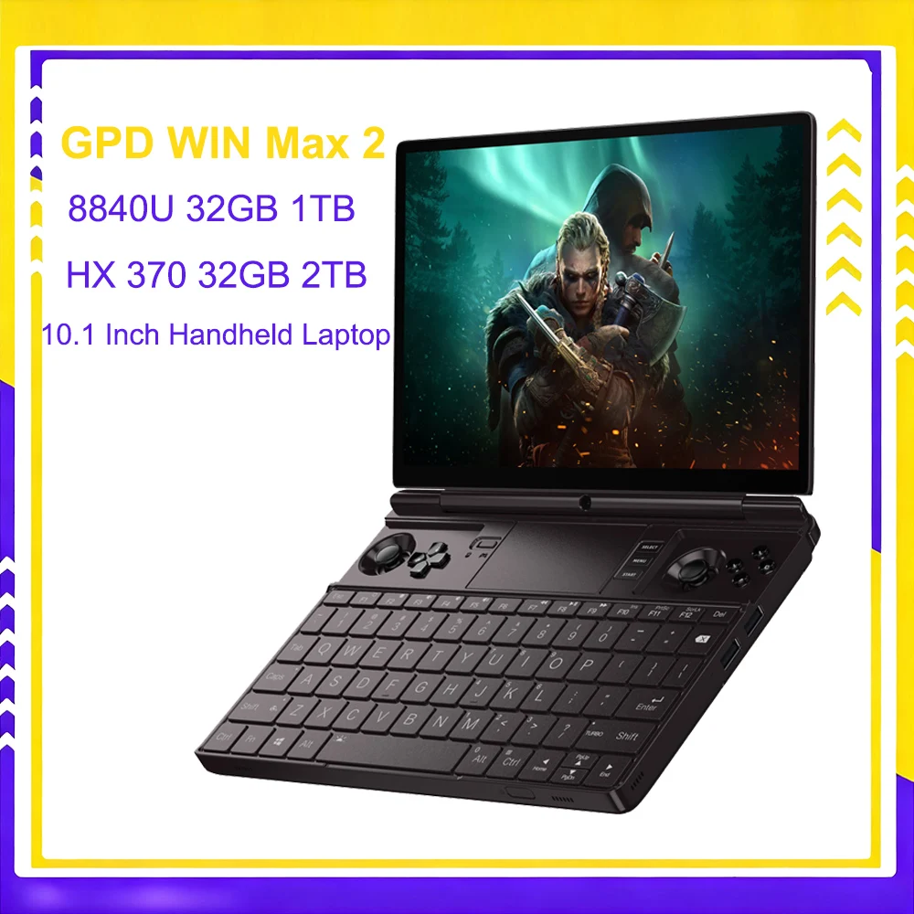 GPD WIN Max 2 Mini 10.1 Inch Handheld Laptop PC AMD AI 9 HX 370 32GB RAM 2TB SSD Gaming Office Laptop Computer for Business