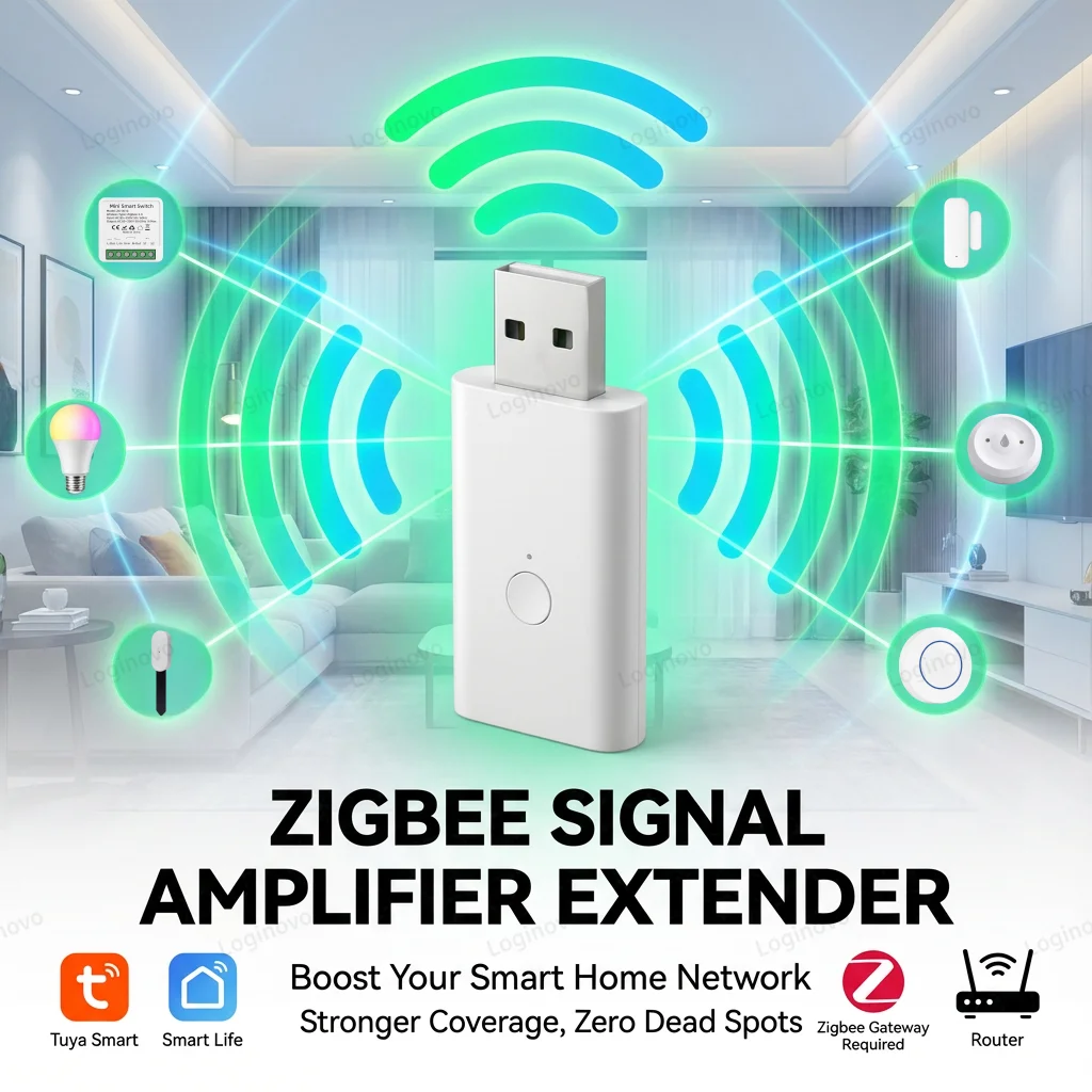 Tuya Zigbee USB Repeater Signal Amplifier Network Range Booster Extender For Smart Home Automation Smart Life Required Gateway