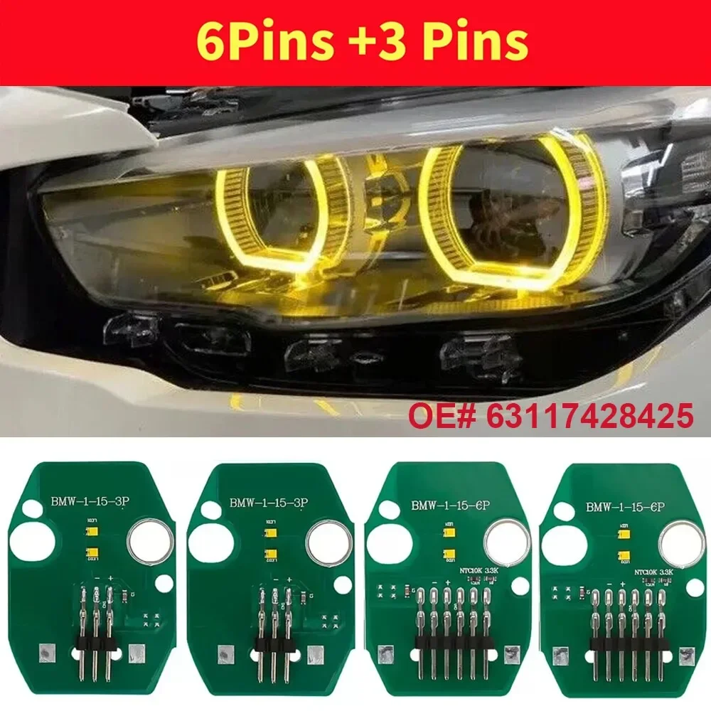 

Yellow Angel Eyes DRL PCB Boards For 2016 2017 2018 BMW 1 series F20 F21 LCI LED Headlight Daytime Running Light 63117428425