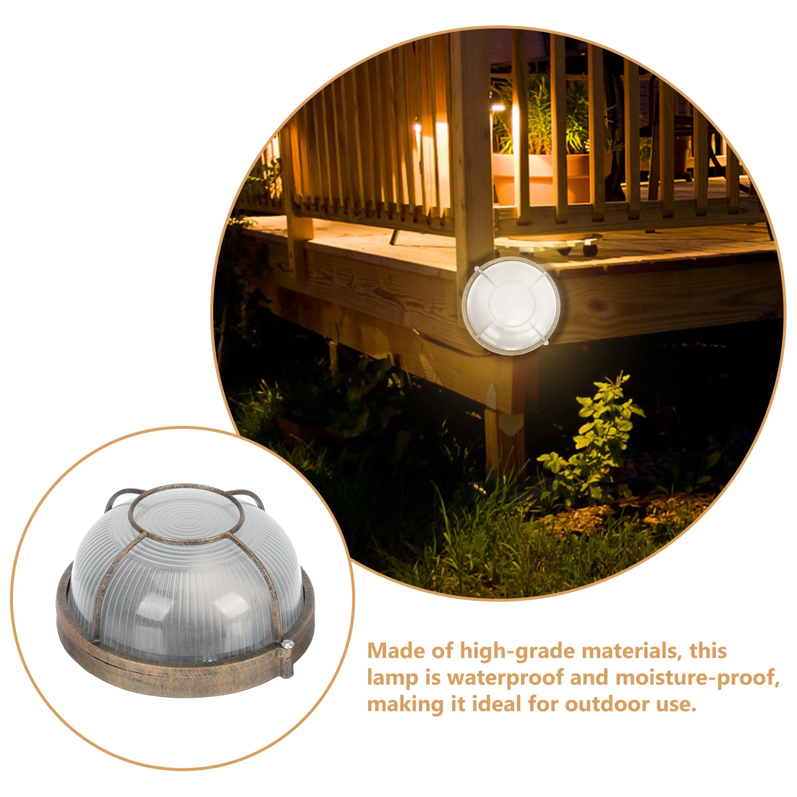 

Bulkhead Light Garden Fixture Wall Sconce Nautical LED Outdoor No Bulb Metal Elegant Design Bulkhead Light Wall Sconce