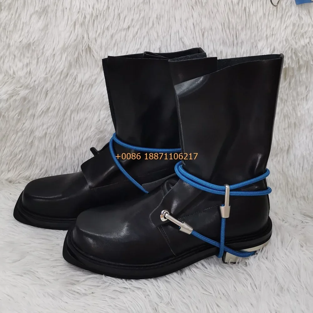 Round Toe Metal Heel Women\'s Boots 2024 Autumn Retro Sports Casual Punk Motorcycle Boots Fashion Rope Wrapped Street Short Boots