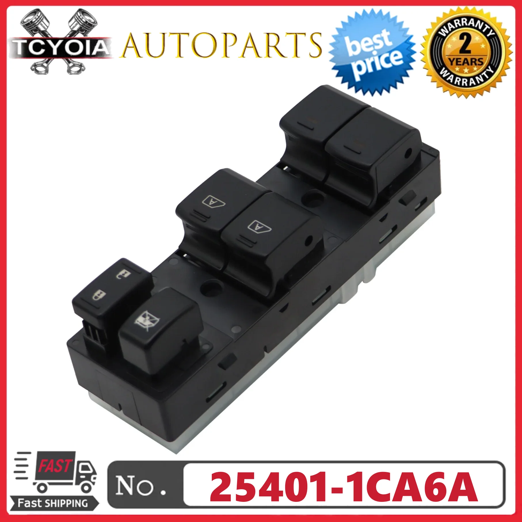 

14Pins+2Pins Power Window Main Switch Double Power Window Switch 25401-1CA6A For Nissan Infiniti FX35 FX37 FX50 QX70