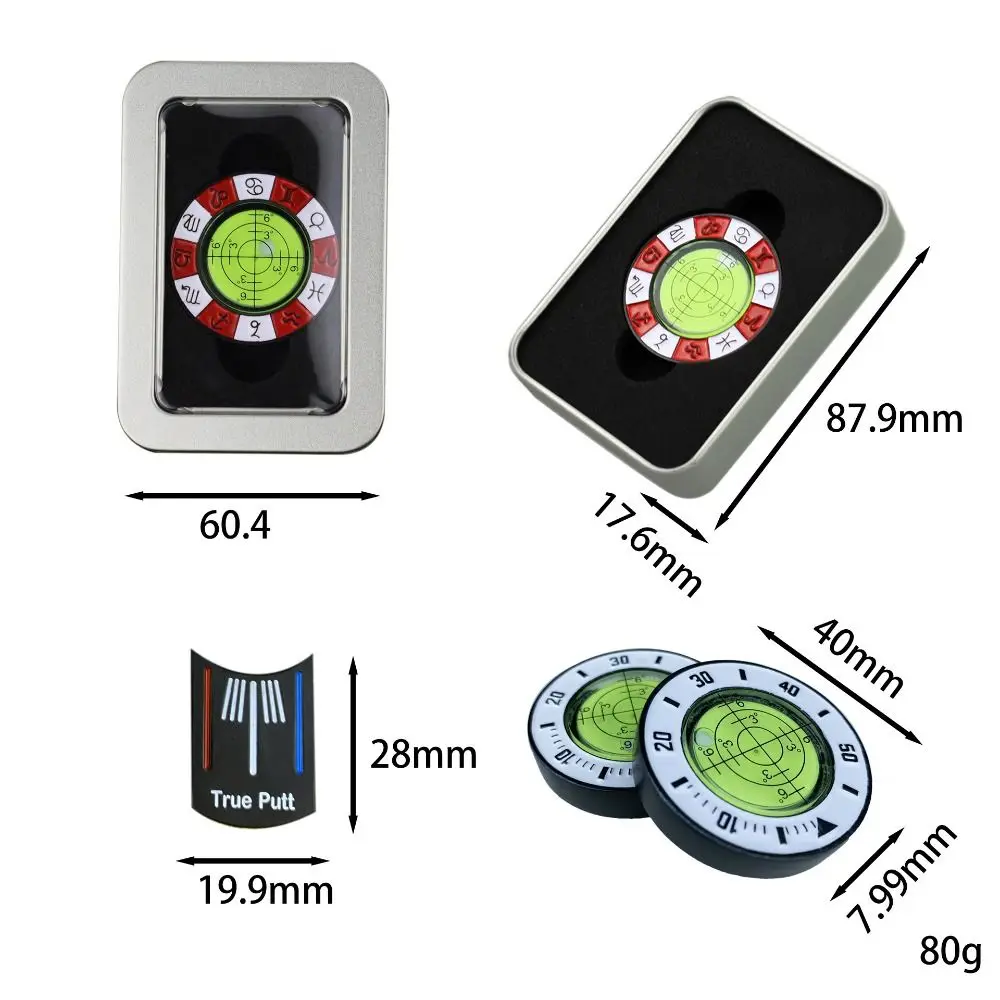 Hoge Precisie Niveau Leesbal Marker Niveau Lezen Afneembare Golf Hoed Clip Marker Zwarte Magnetische Golfbal Marker