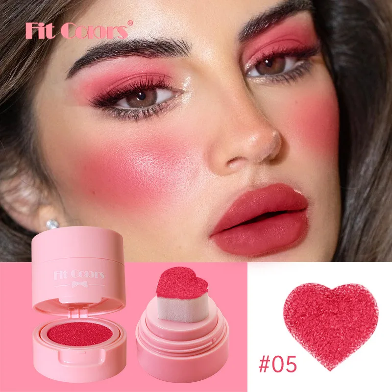 Cheek 3-in-1 Lip Tinted Moistured Blush Heart Cushion Seal Blush Rouge Silky Brighten Blusher Matte Contour Makeup Cosmetics