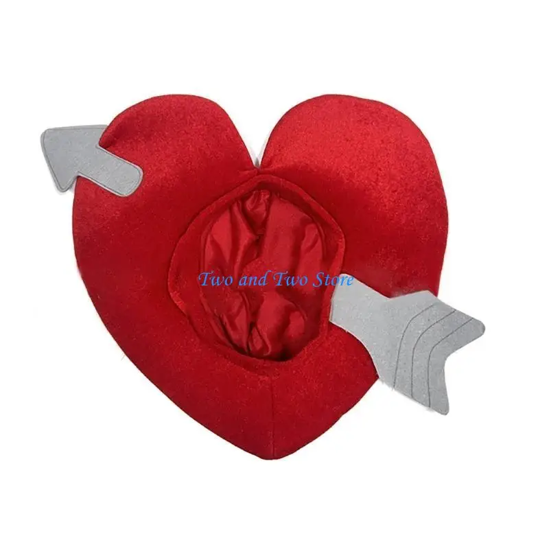 HX6F قبعة على شكل قلب أسهم ثلاثية الأبعاد للاحتفال بعيد الحب وأغطية الرأس