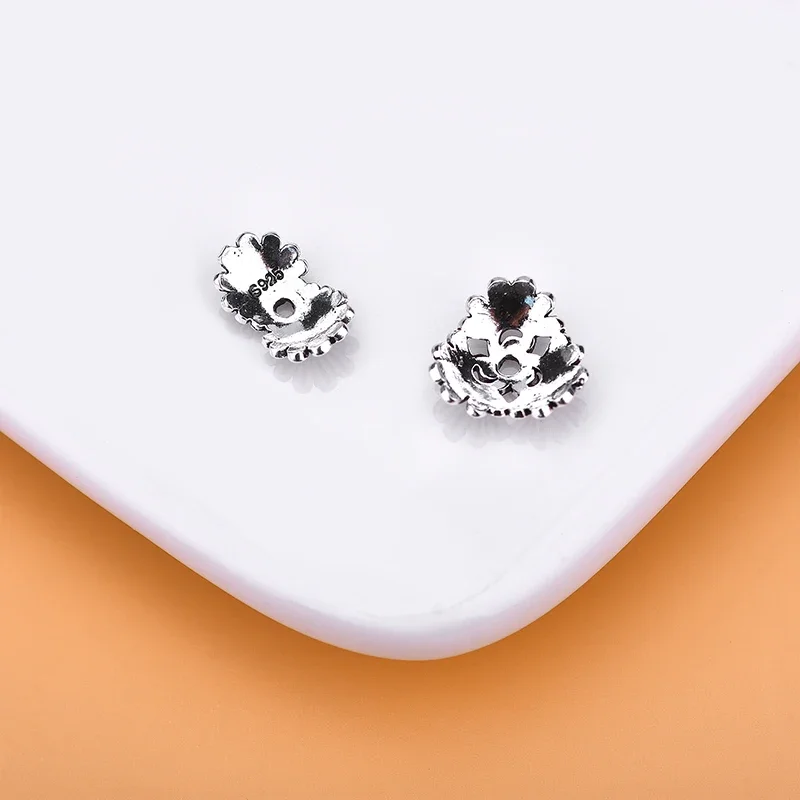 5 sztuk 925 Sterling Silver 2 kwiaty 3 kwiaty oddzielone koraliki oddzielone osłonka na doniczkę Vintage ręcznie tkane biżuteria DIY akcesoria — zdjęcie 6