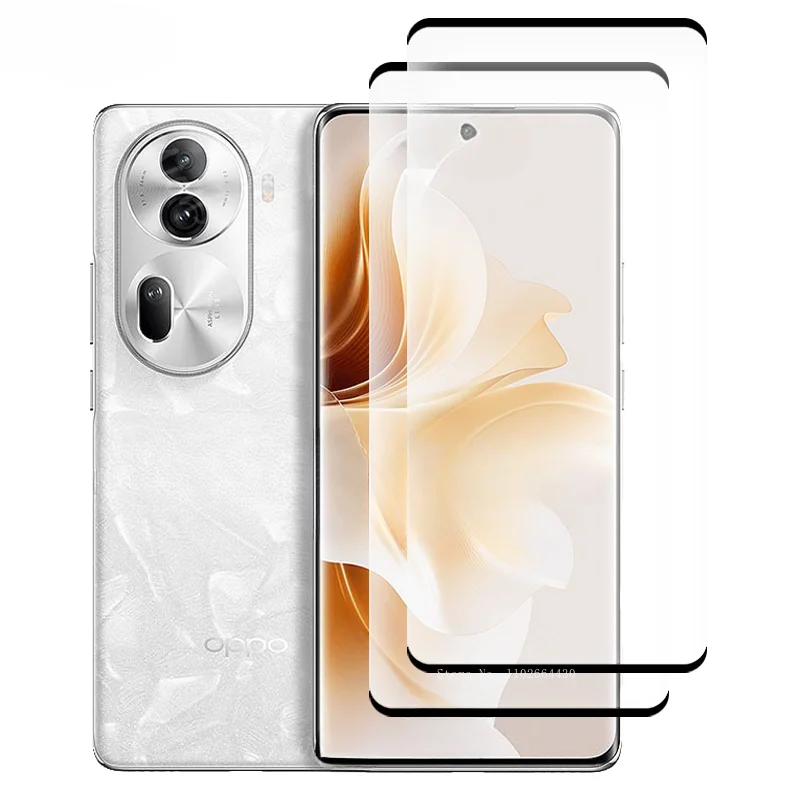 1-2PCS Tempered Glass Film Full Covering Silk Printing Screen Protector for Oppo Reno 11 5G Free fast shipping