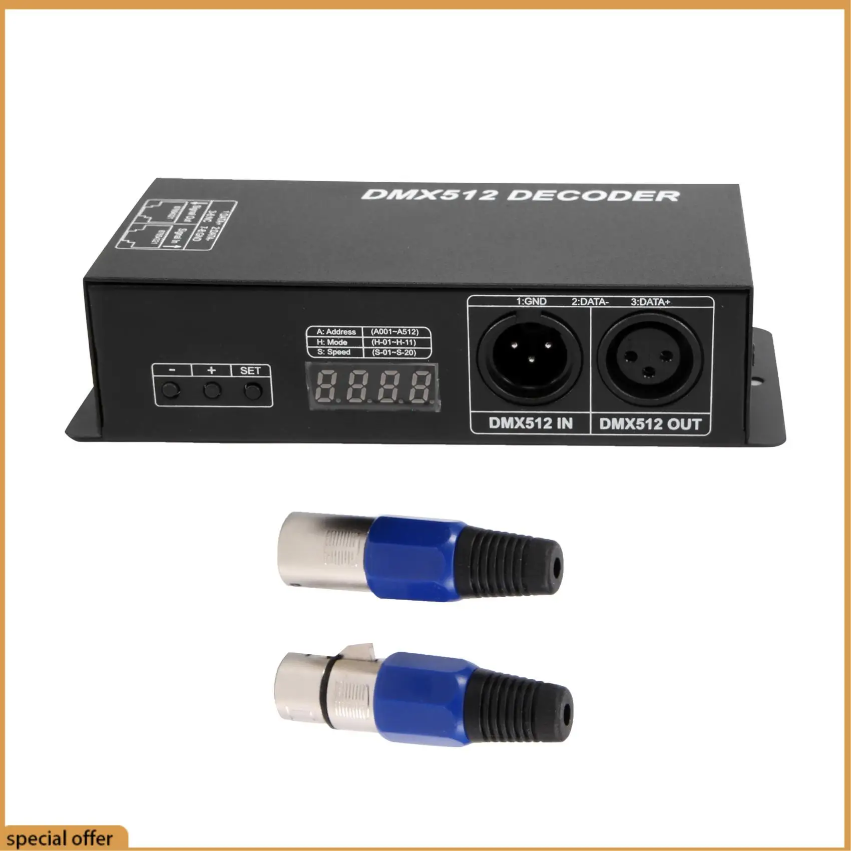 A68Z Controller LED Dmx ad alta potenza LED DMX 512 Driver dimmer decodificatore DC12V-24V per striscia o luci LED RGB (3 canali)