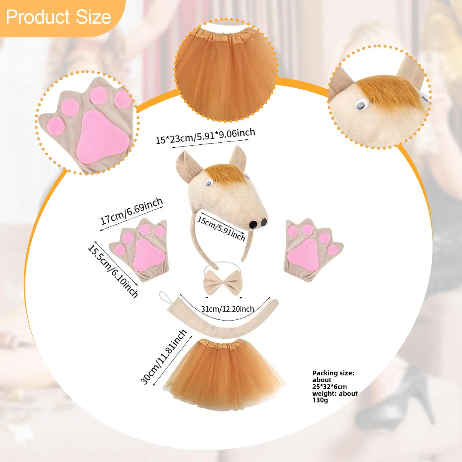 فستان أغطية الرأس للأطفال على شكل حصان للحفلات التنكرية العائلية