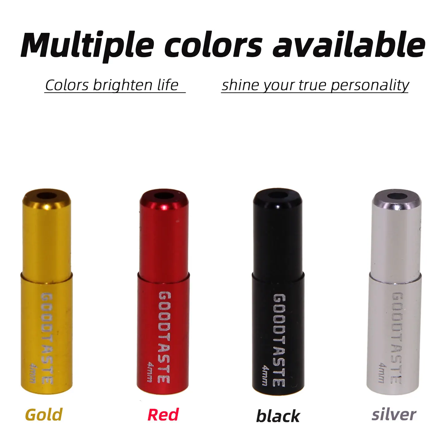 

Goodtaste10pcs Aluminum Alloy 4MM Colored Bike Cable End Cap Dust Cover Extension 23MM for Mountain Road Bike Derailleur