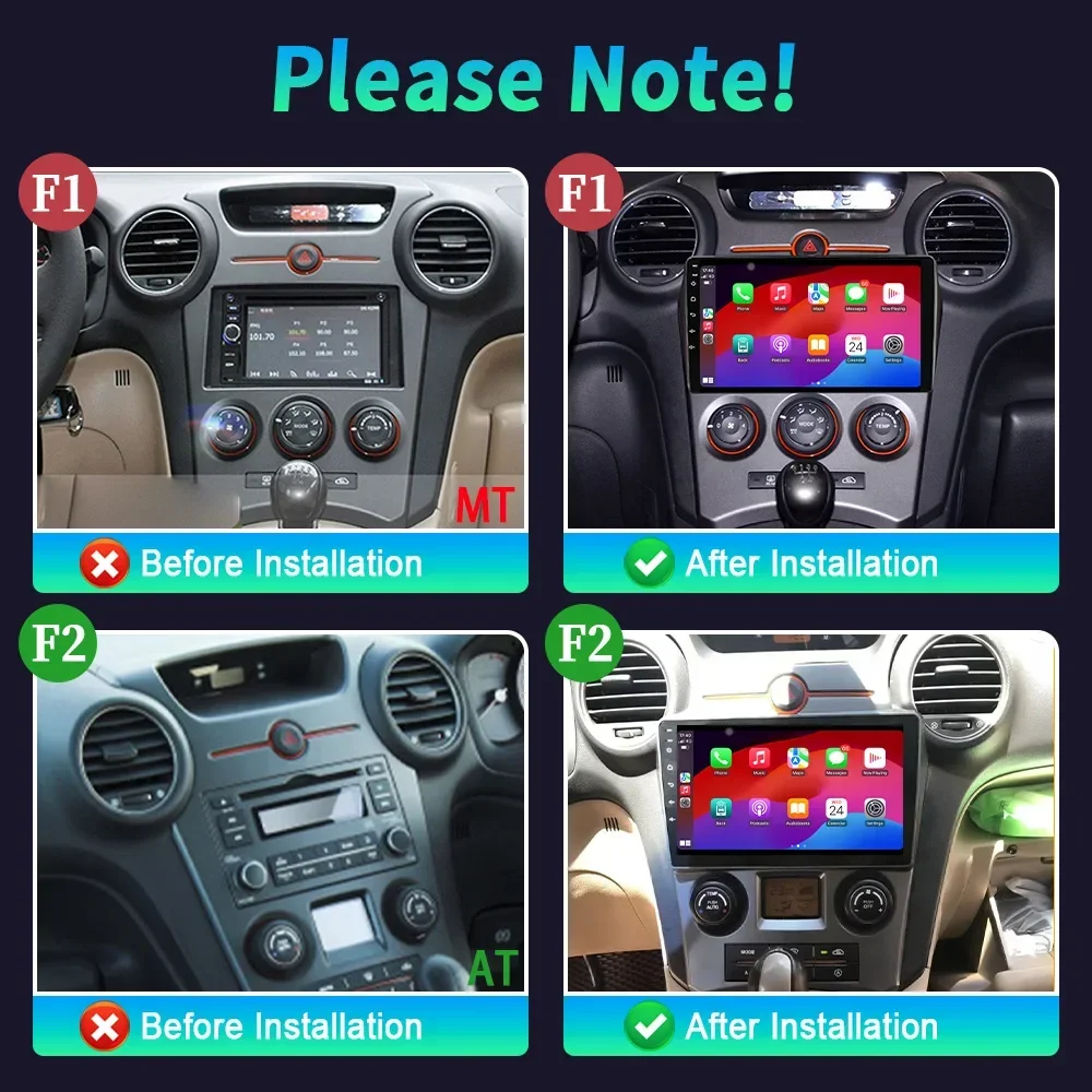 Android 14 dla Kia Carens UN 2006-2012 Radio samochodowe Automotive Multimedia Centralna nawigacja 4G GPS Multimedia CarPlay Ekran dotykowy