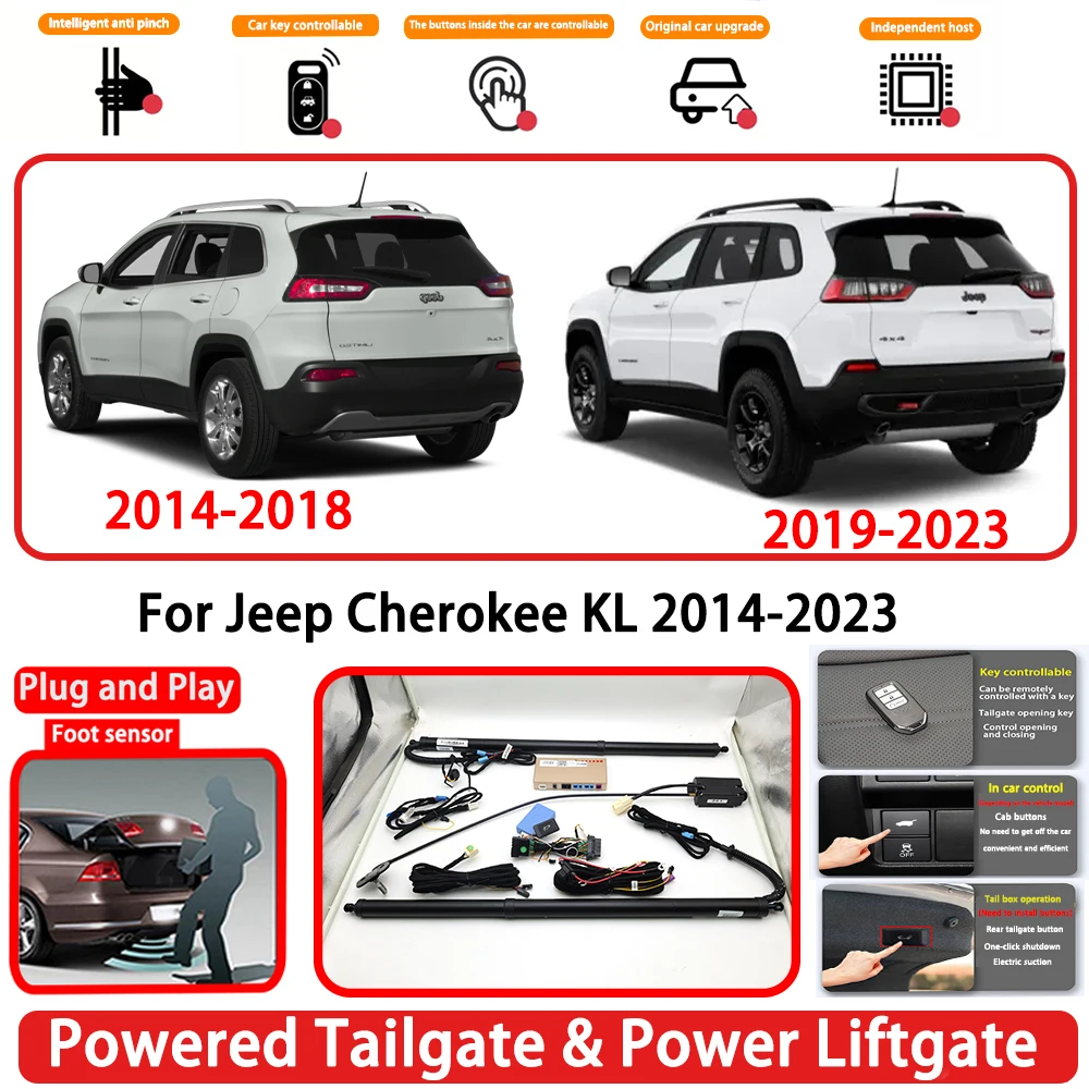 for Jeep Cherokee KL 2014-2023 OEM Plug and Play Auto Powered Tailgate Power Liftgate Rear Trunk Opener System