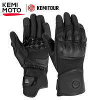 KEMIMOTO Winter Leather Motorcycle Gloves Men's Women's Retro Moto Gloves Waterproof Touch Screen For Cycling Scooter Touring