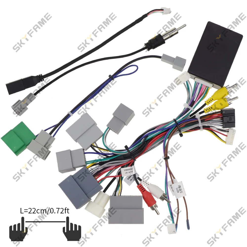 SKYFAME 16Pin Car Stereo Wiring Harness Adapter Power Cable Canbus Box Decoder For Honda Avancier URV