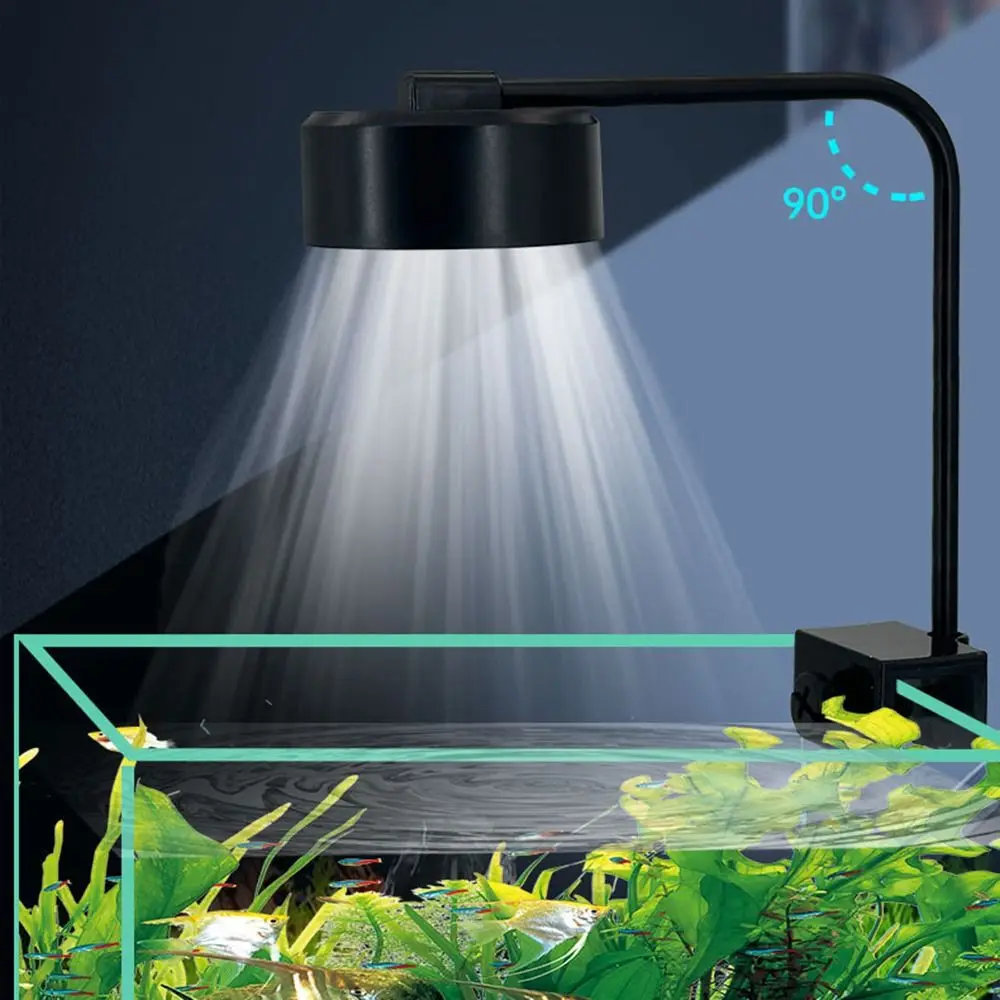 

3 Color Modes Mini Clip-on Aquarium Lamp 90 Degree Bend Energy Saving LED Aquarium Light 8W USB Aquarium Plant Light