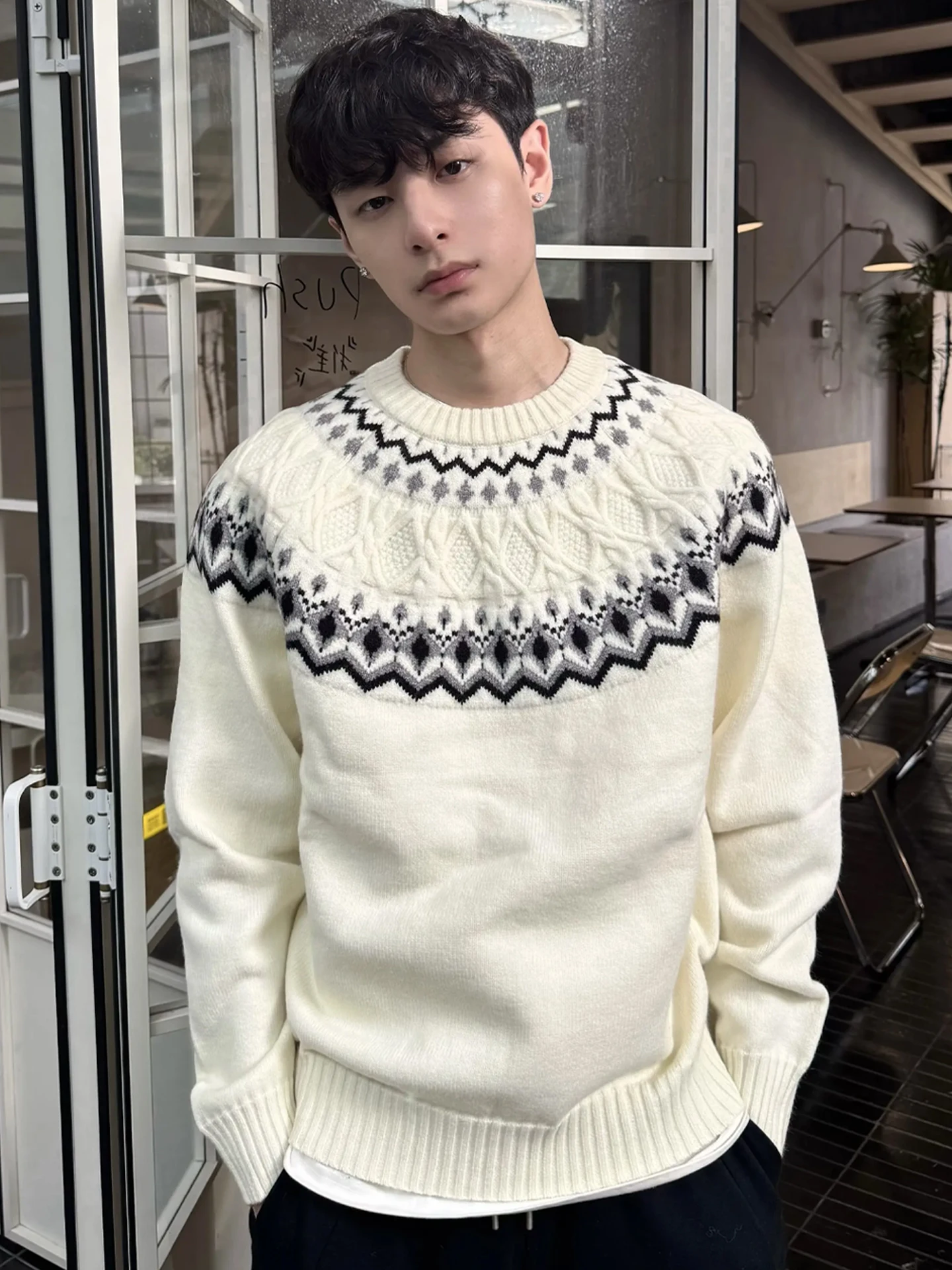 

Stay the Night Men's round Ne Knitwear Lazy Sle Purling High-End Feeling Base Layer irt Soft Polyester Long Sve Autu...