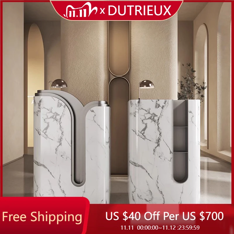 

Salon Store Reception Desks L Shaped Modern Design Minimal Reception Desks Counter Service Mostrador Recepcion Office Furniture