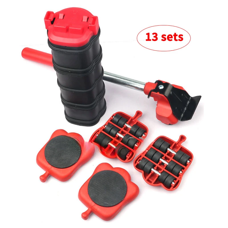 13 Pcs Set Professional Furniture Mover Tools Adjustable Transport Lifter Device Heavy Stuffs Moving Artifact Mobile Roller Kit