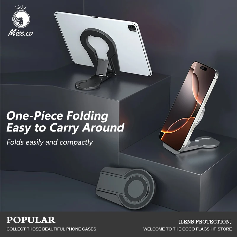 

Пластиковая магнитная подставка для телефона, универсальный настольный держатель для планшета, телефона, пластиковые складные аксессуары, регулируемые