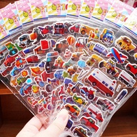 12pcs Vehicle Stickers Cars Fire Trucks Traffic Construction Buses Airplane Rocket and More 3D Puffy Stickers for Living roomZSY