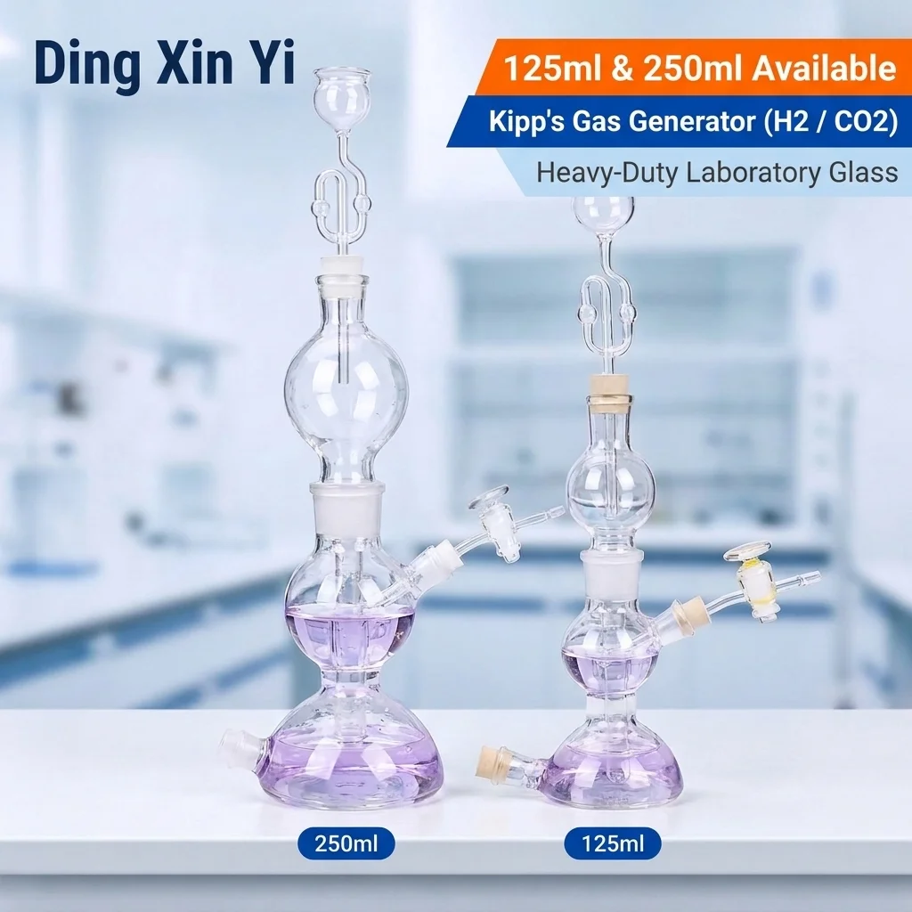 DXY 125ml 250ml Kipp's Apparatus Gas Generating Device Hydrogen CO2 Generator Heavy-Duty Laboratory Glass Equipment