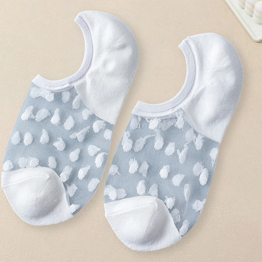 5 Pairs Women Polka Dot Patterned Socks Fashionable Versatile Trendy Creative Socks Comfortable Breathable Casual Short Socks image 6