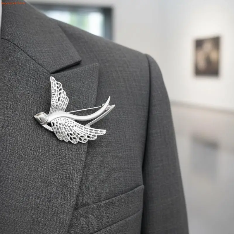 Q5WE العصرية السنونو دبوس بروش سبيكة الصدر دبوس فستان ملحق هدية للمناسبات #1