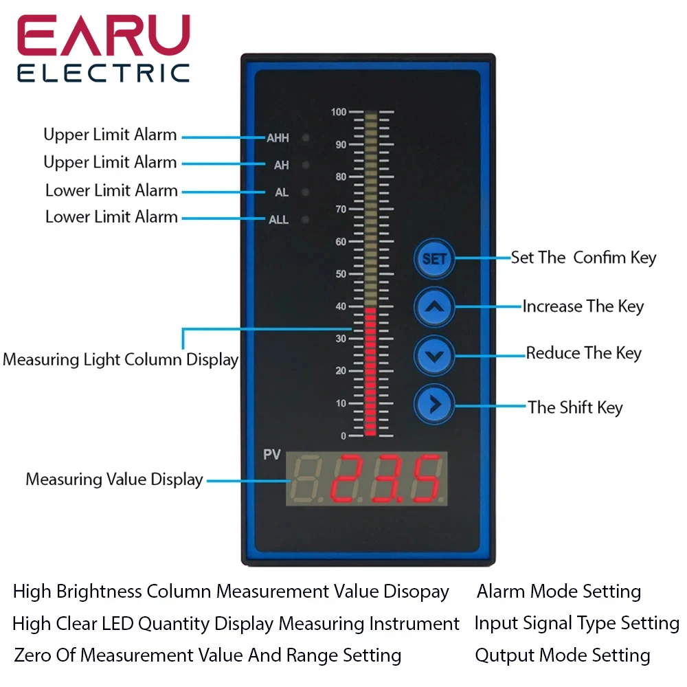 Imagem -04 - Sonda de Nível Integral Transmissor Sensor de Nível Controlador Saída Óleo Líquido Sensor de Nível de Água 420ma Display 1m10m Interruptor Flutuante