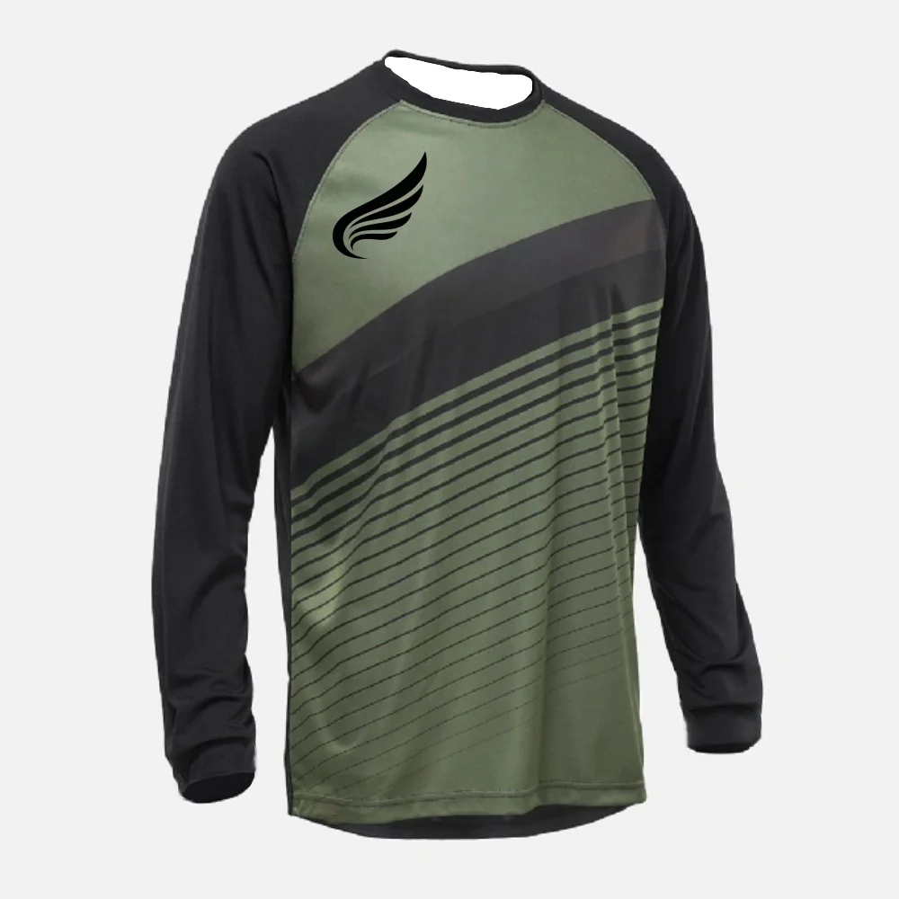 

Minimalist Style Autumn Men's Downhill Mountain Bike Team Uniform, Long Sleeved Quick Drying Breathable Casual Printed Top