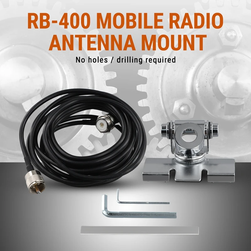 Support d'invite de voiture RB-400 avec câble d'alimentation coaxial d'extension de 5M réglable pour antenne mobile d'autoradio de TYT de quantité