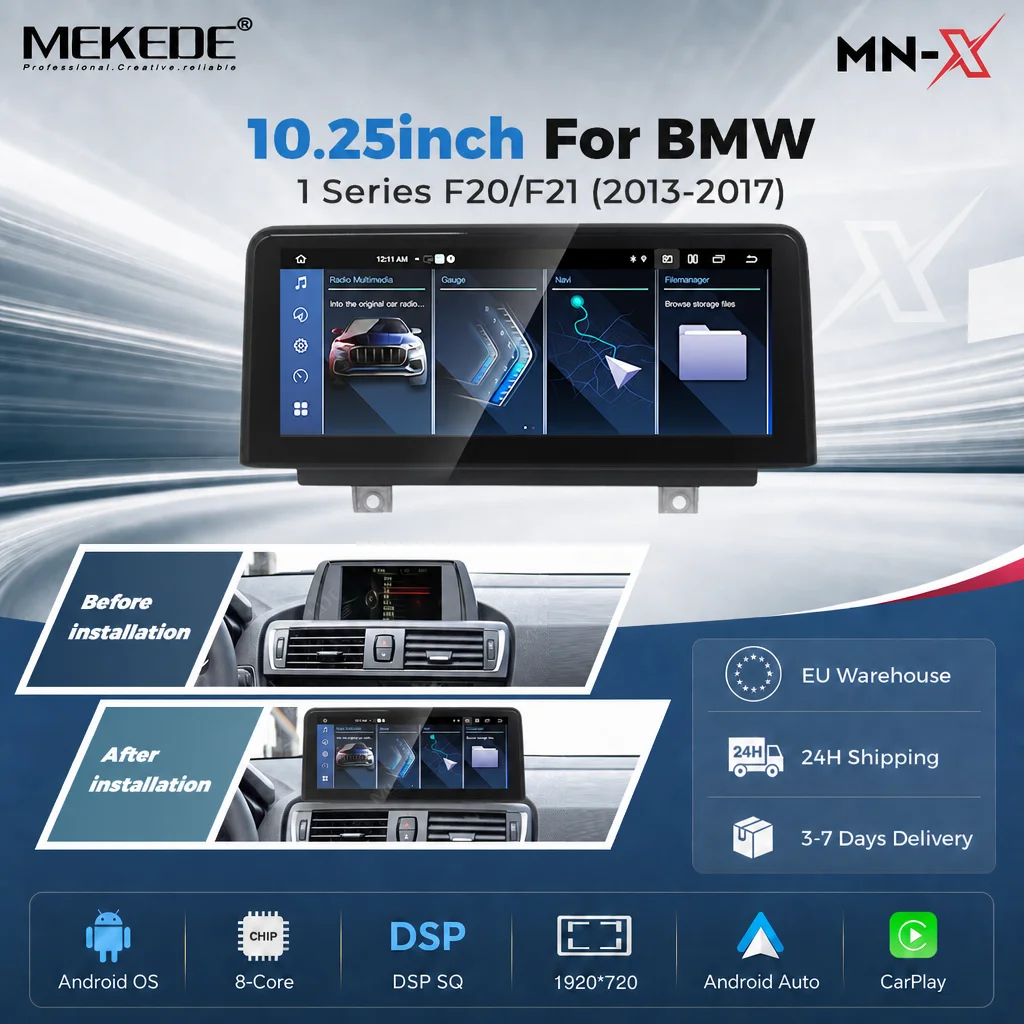 MEKEDE, autoradio Android all-in-one per BMW Serie 1 e 2 (F20, F21, F22, F23) 2013-2017, con sistema NBT, lettore multimediale, navigazione GPS, autoradio, CarPlay wireless e Android Auto. Disponibile
