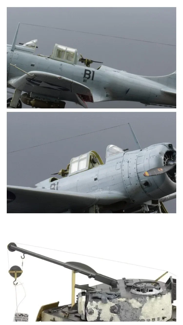 GALAXY TOOL Hochspannungs-Elastikleine 0,05/0,08/0,13mm 50m/Rolle für Gunpla Flugzeug Schiff Panzer Modellbau Zubehör – Detail 16