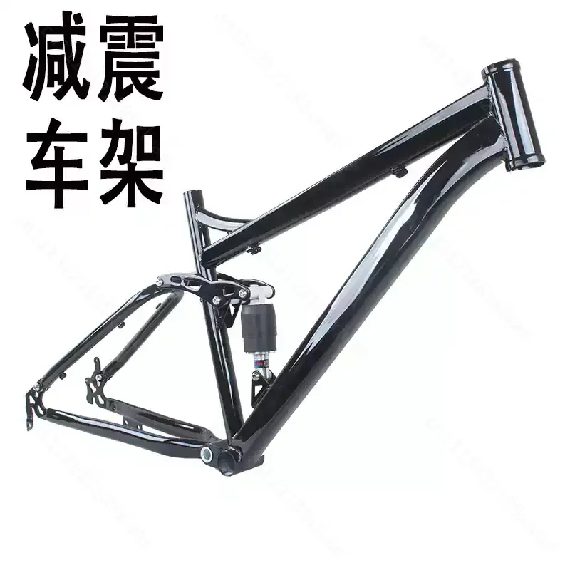AliExpress NONE 26 Inch Disc Brake Mountain Bike Frame High Carbon Steel Full Suspension Mountain Bike Frame for Trail & Commute