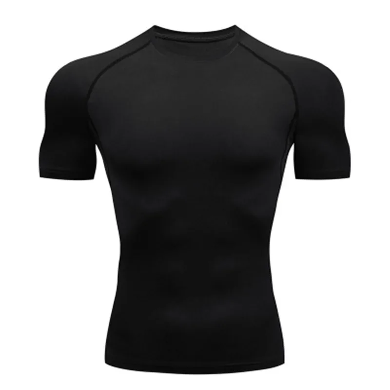 Men\'s Compression T-shirt Breathable Football Suit Fitness Tight Sportswear Riding Quick Dry Running Short Sleeve Shirt Sports