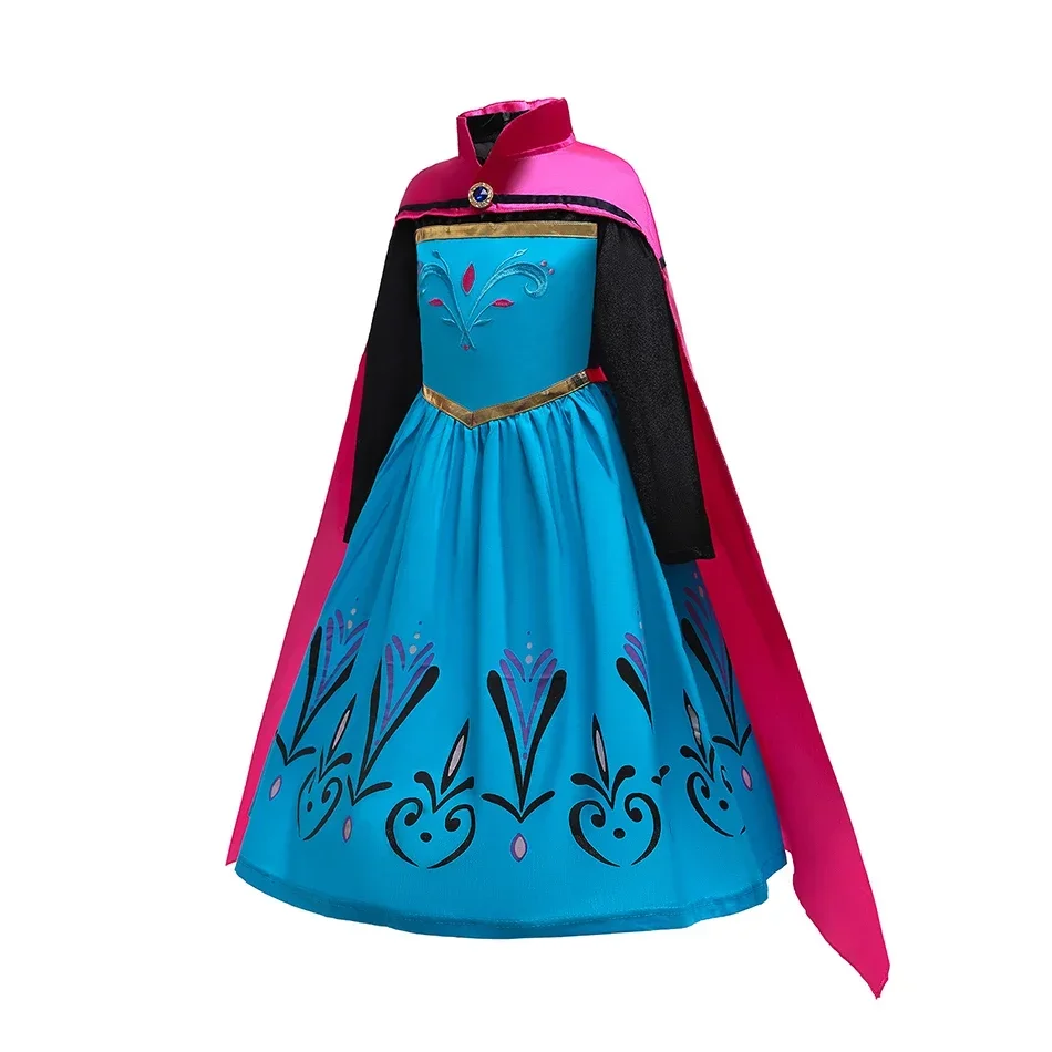 Königin Kleid Für Mädchen Langarm Kleid Elsa Cosplay Kostüm Prinzessin Halloween Kleid Kinder Party Vestido Fantasia Kinder – Detail 3