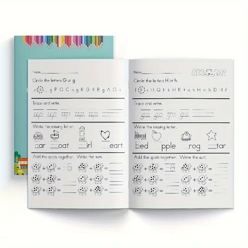 Kids Vocabulary and Arithmetic Practice Workbook, Fun Exercises, Help Children Learn Words & Basic Math