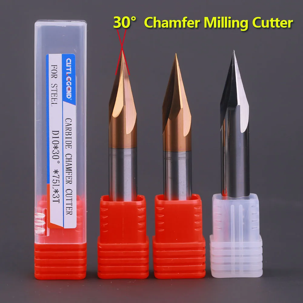 CUTLEGEND 30 Degree Chamfer Milling Cutter Carbide 3 4 5 6 8 10 12 16mm Diameter Chamfering Mill Deburring Edges V Grove Router