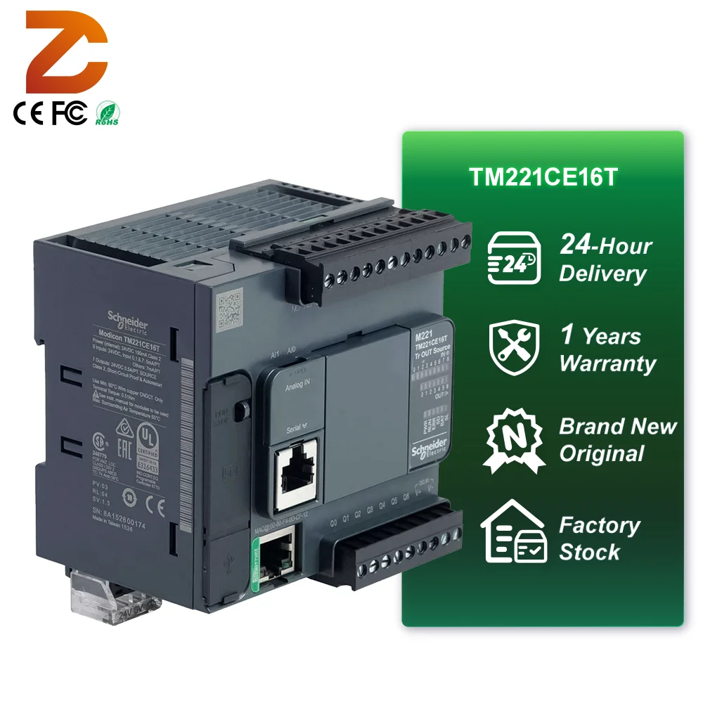 Brand New Original in Stock TM221CE16T PLC Programmable Controller Compact Module 16 I/O for Automation Control System