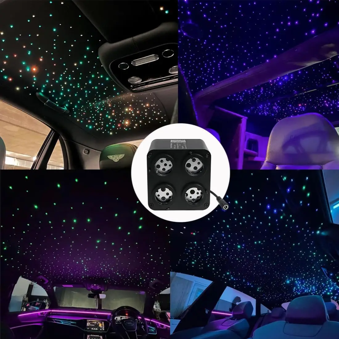 4 Ports same or different RGB color Twinkle 36w Headliner Fiber Optic Light illuminator Starlight Box W/App Sound/Remote Control