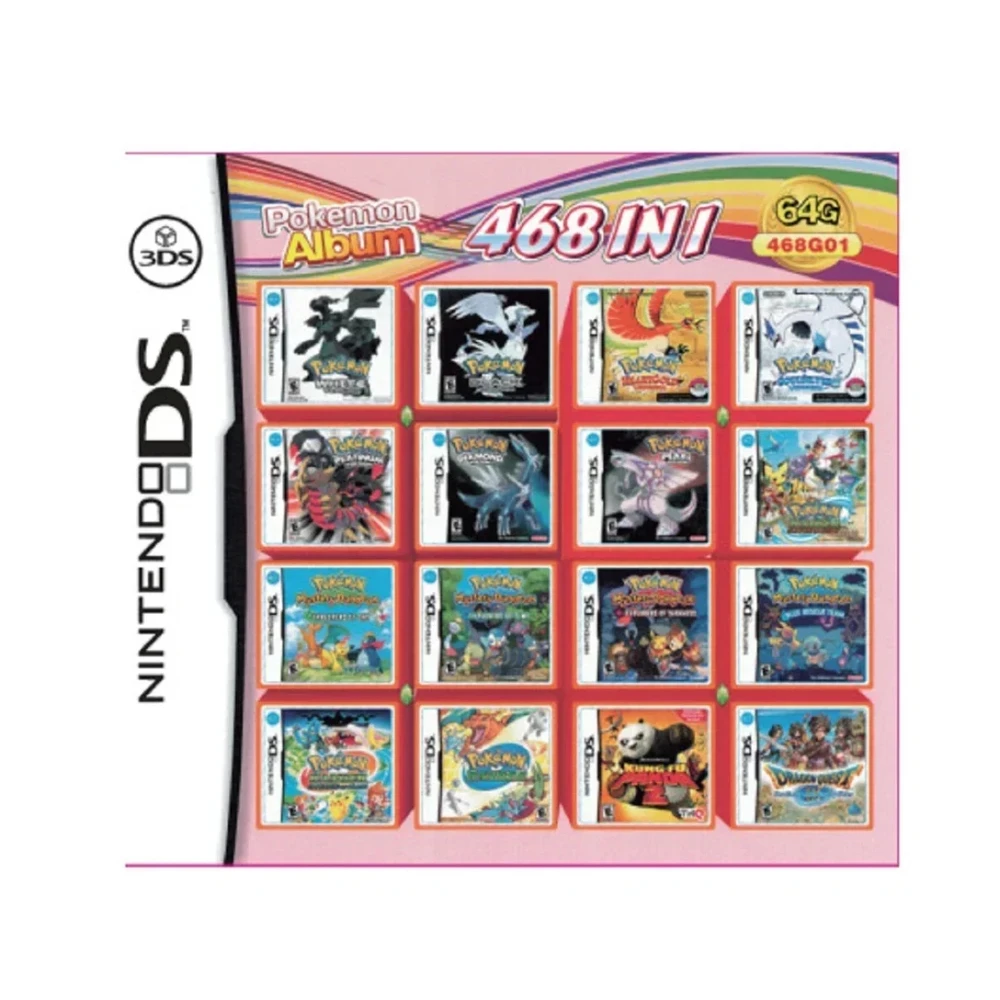 All-in-One DS-Spielkassette 4300/520/500/486/482 in 1 Super Combo DS-Spielkarte Englische Version für DS Lite DSi 2DS 3DS New 3DS