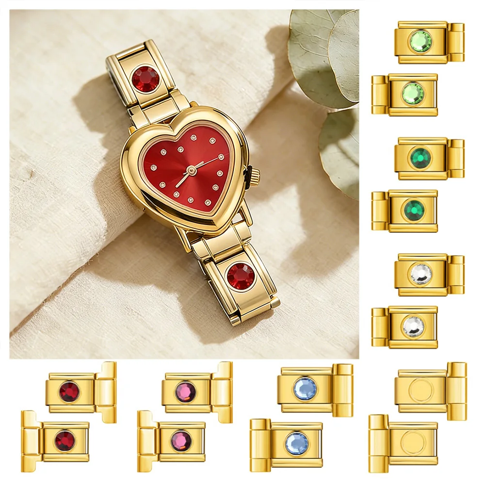 Italian Charm Suitable Multi Size Watch Strap Connector Splice Bracelet Accessories DIY Stainless Steel Jewelry Making Wholesale