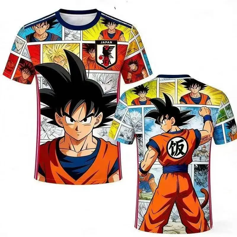 Dragon Ball Son Goku Japan Nationalmannschaft Fußballtrikot 3D Schnelltrocknendes T-Shirt für Männer Frauen Fans Outdoor-Sport-Trainingskleidung – Detail 8