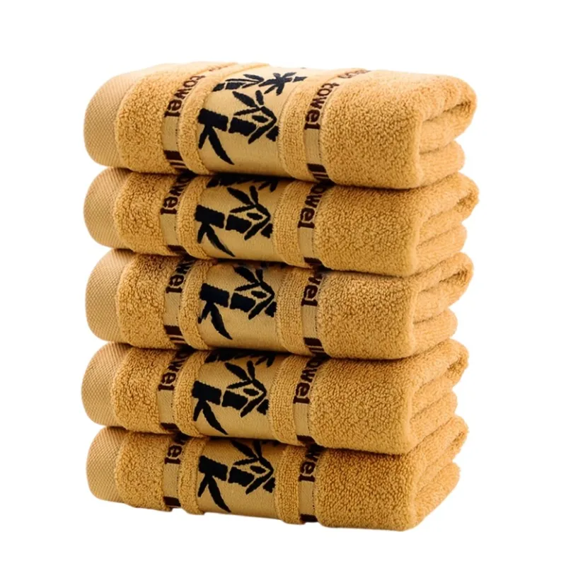 Luxury Bamboo Fiber Embroidered Towels 34x74cm/70x140cm - 1/5/10pcs Hand & Face Towels for Home Hotel Summer Cool Towel Covers