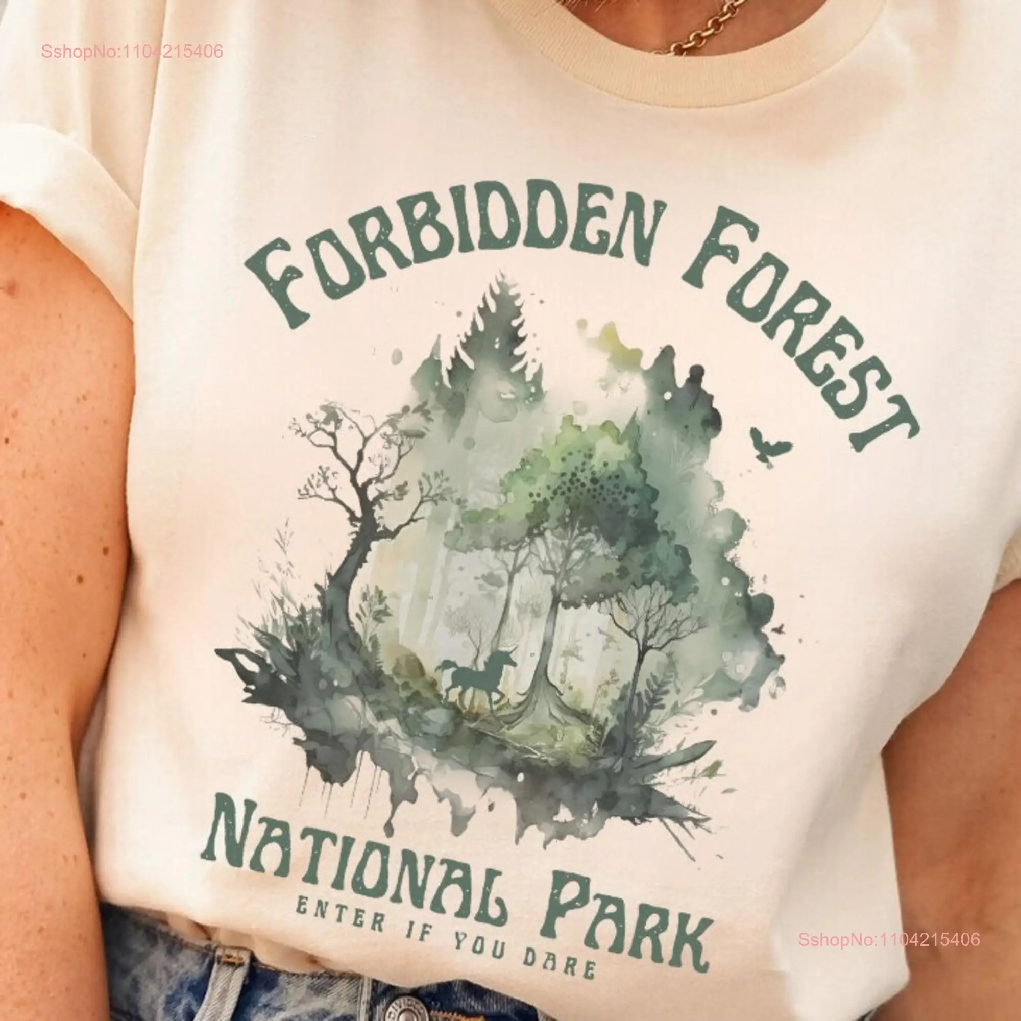 Forbidden Forest National Park T Shirt HP Inspired Bookish Wizard Fandom long or short sleeves