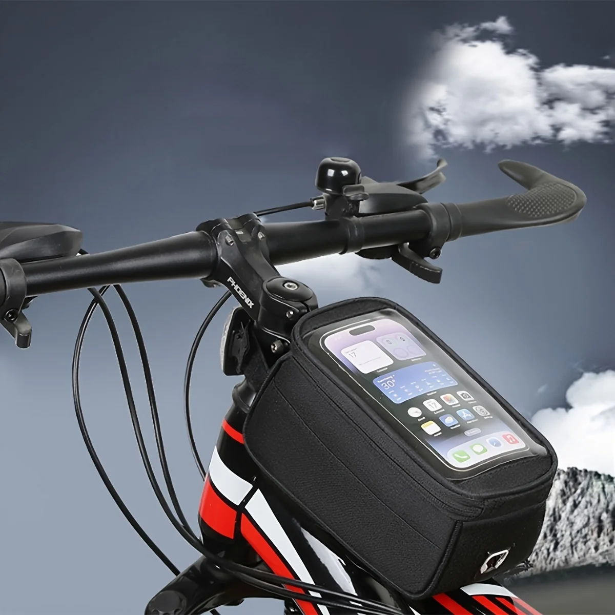 Mountainbike, Fahrrad-Touchscreen-Handytasche, Fahrrad-Handytasche, vordere Trägertasche, Satteltasche, Fahrradausrüstung, Fahrradtasche